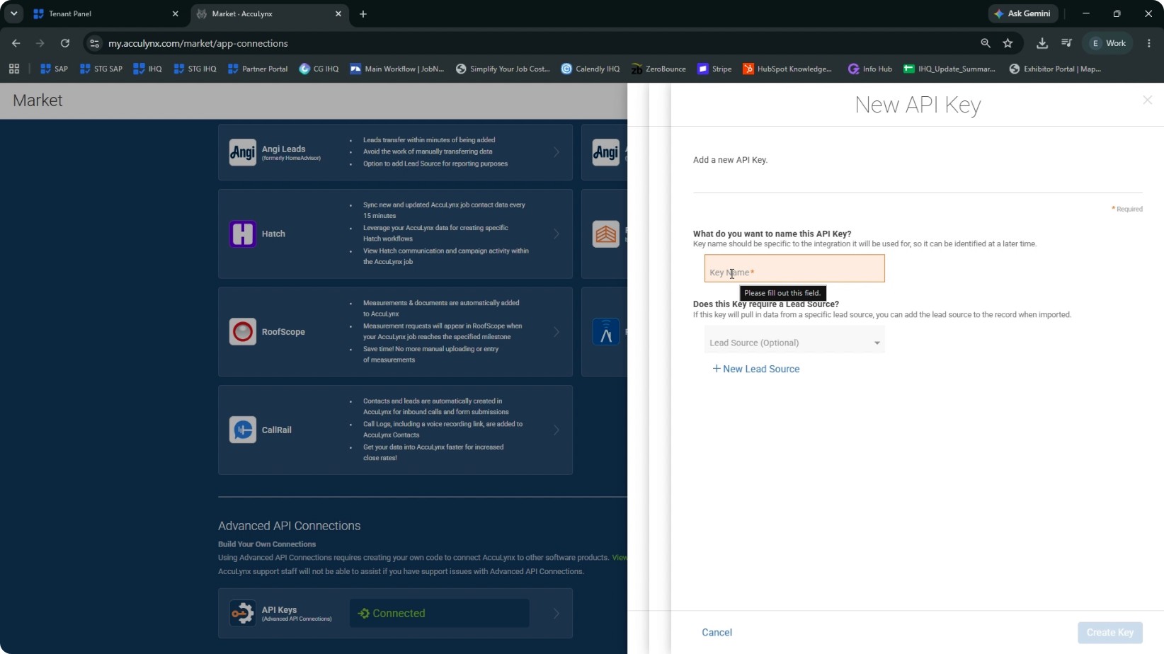 Generate an API Key in AccuLynx screenshot 3
