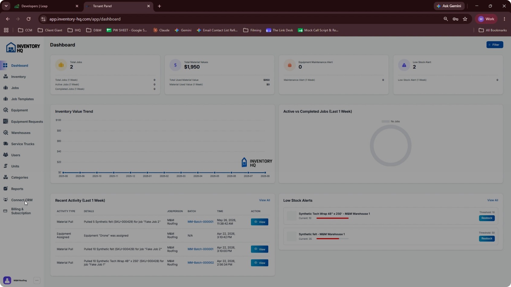 Connect Leap in InventoryHQ Using the API Token screenshot 1