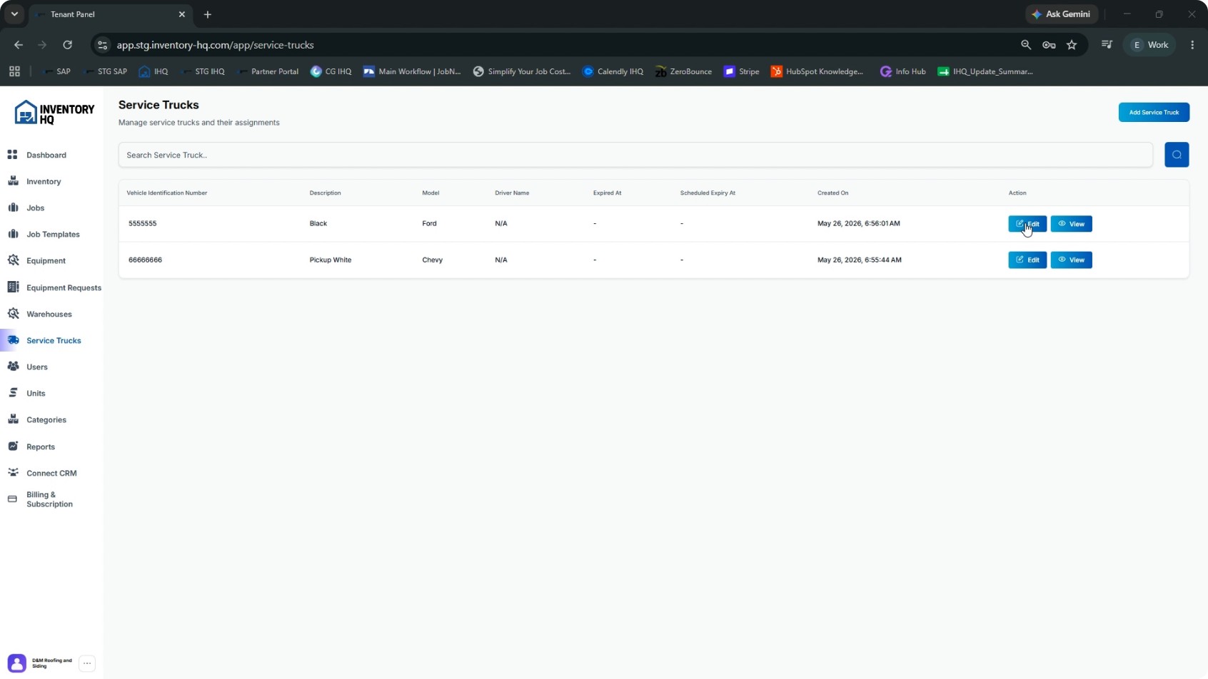 View and Edit Service Truck Details screenshot 1