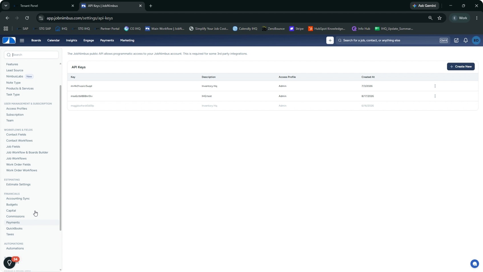Open Automation Settings in JobNimbus screenshot 3