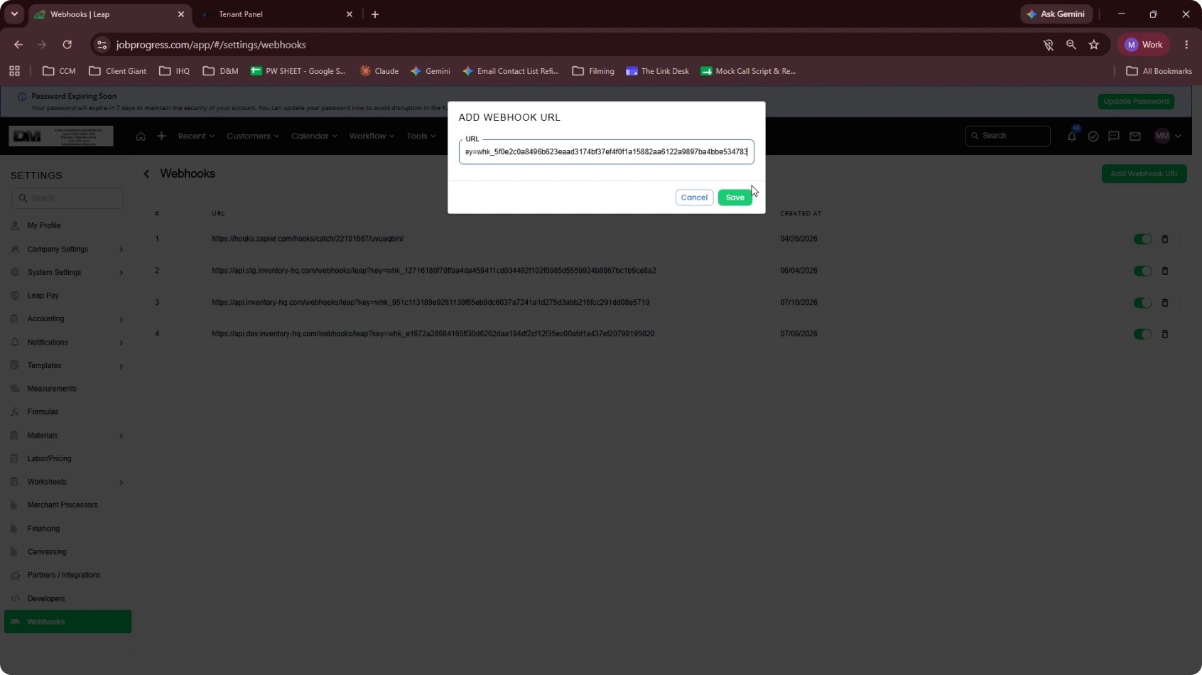 Create a Webhook in Leap screenshot 4