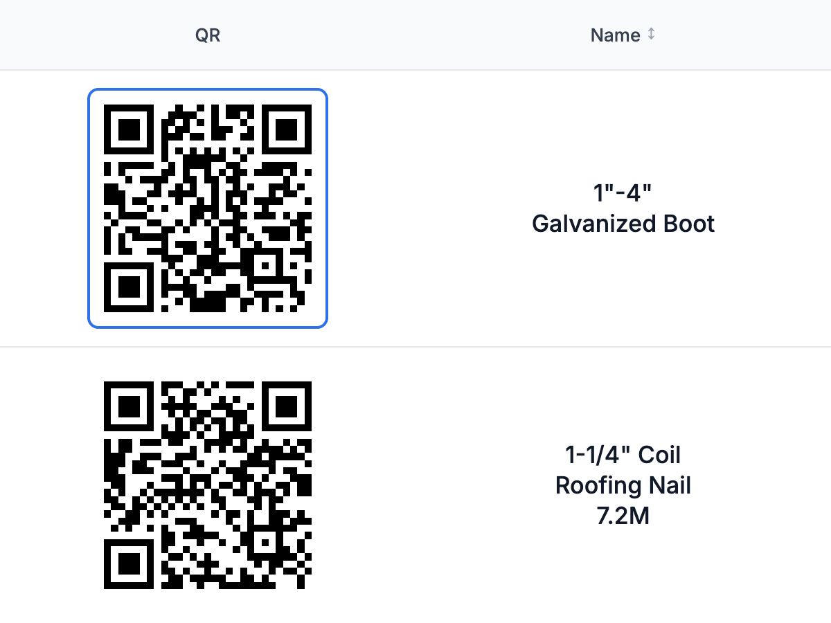 Printable InventoryHQ QR labels for inventory bins and shelves