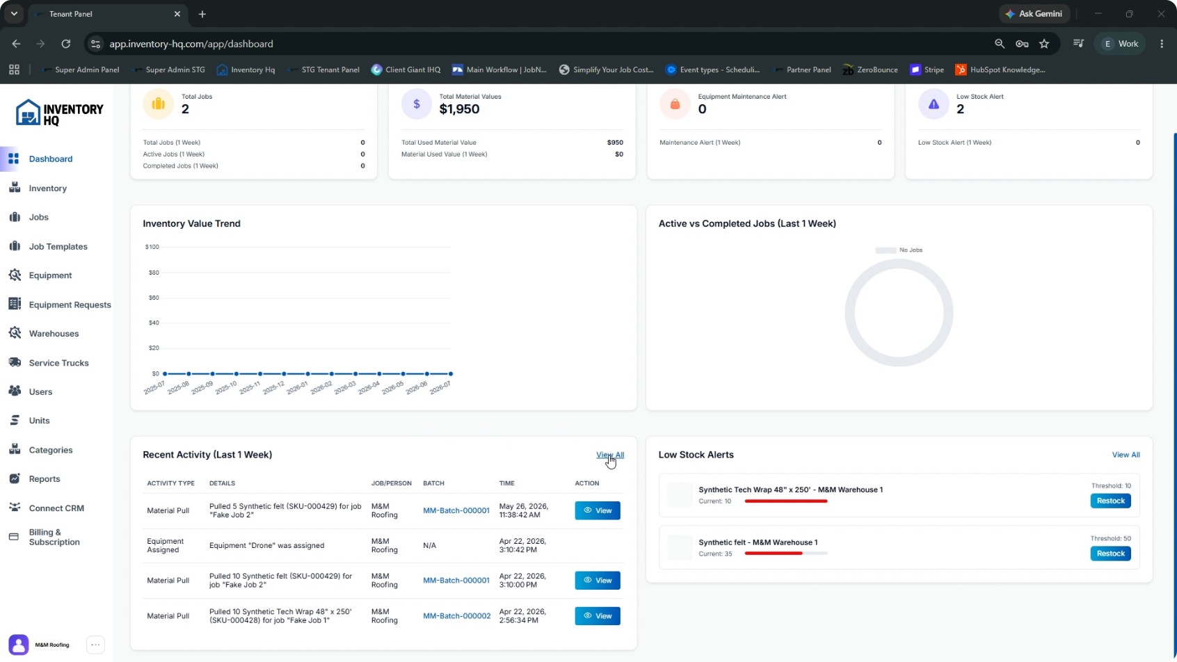 Analyze Inventory Trends and Job Status screenshot 1