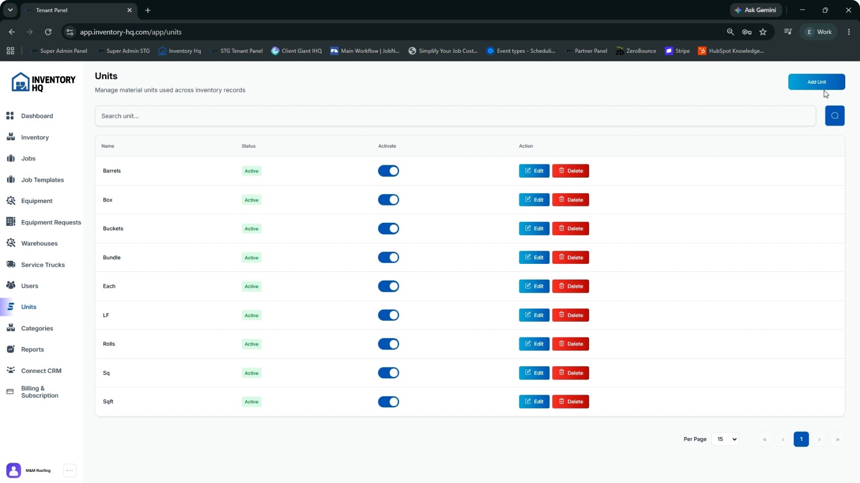 Define Units and Categories screenshot 2