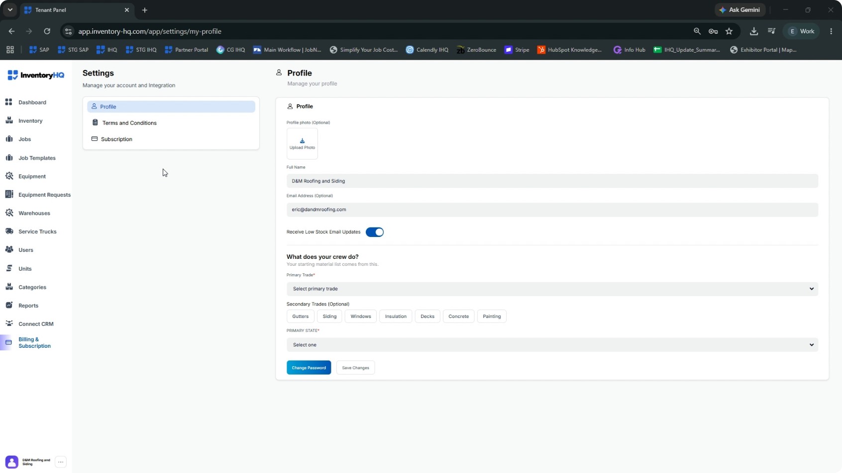 Configure Low Stock Email Notifications screenshot 2