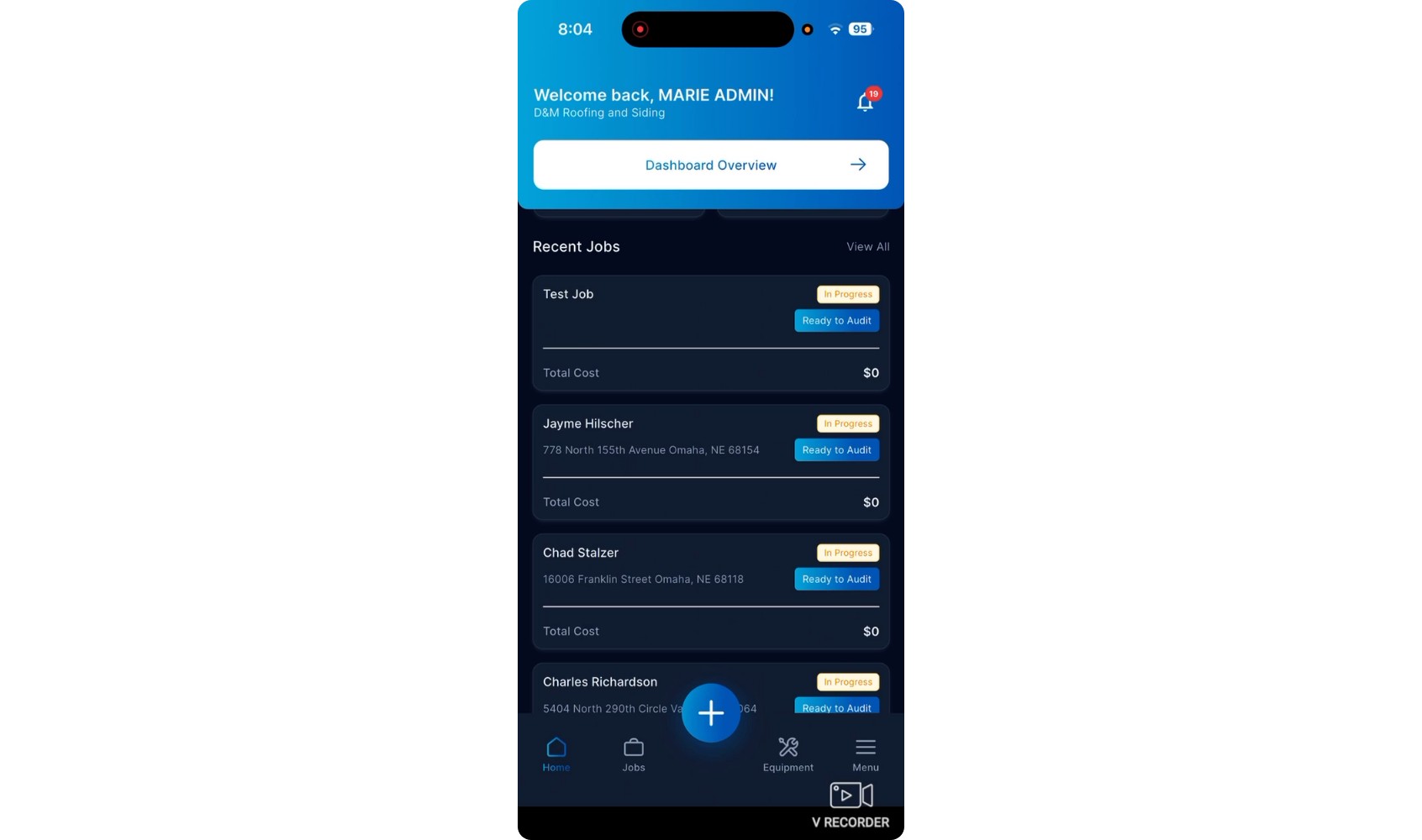Understand the Summary Tiles and Recent Jobs screenshot 1