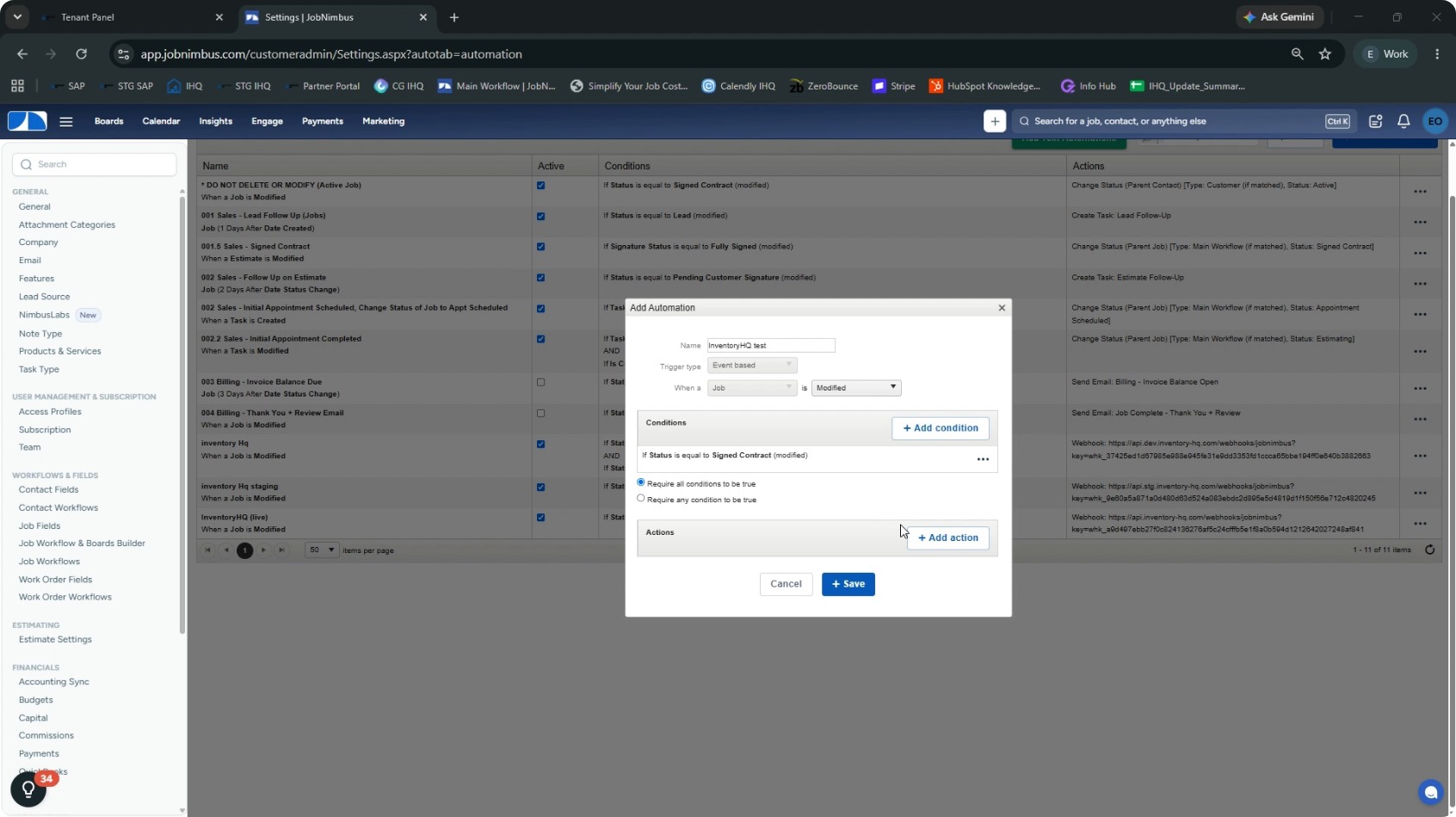 Add the Webhook Action screenshot 1