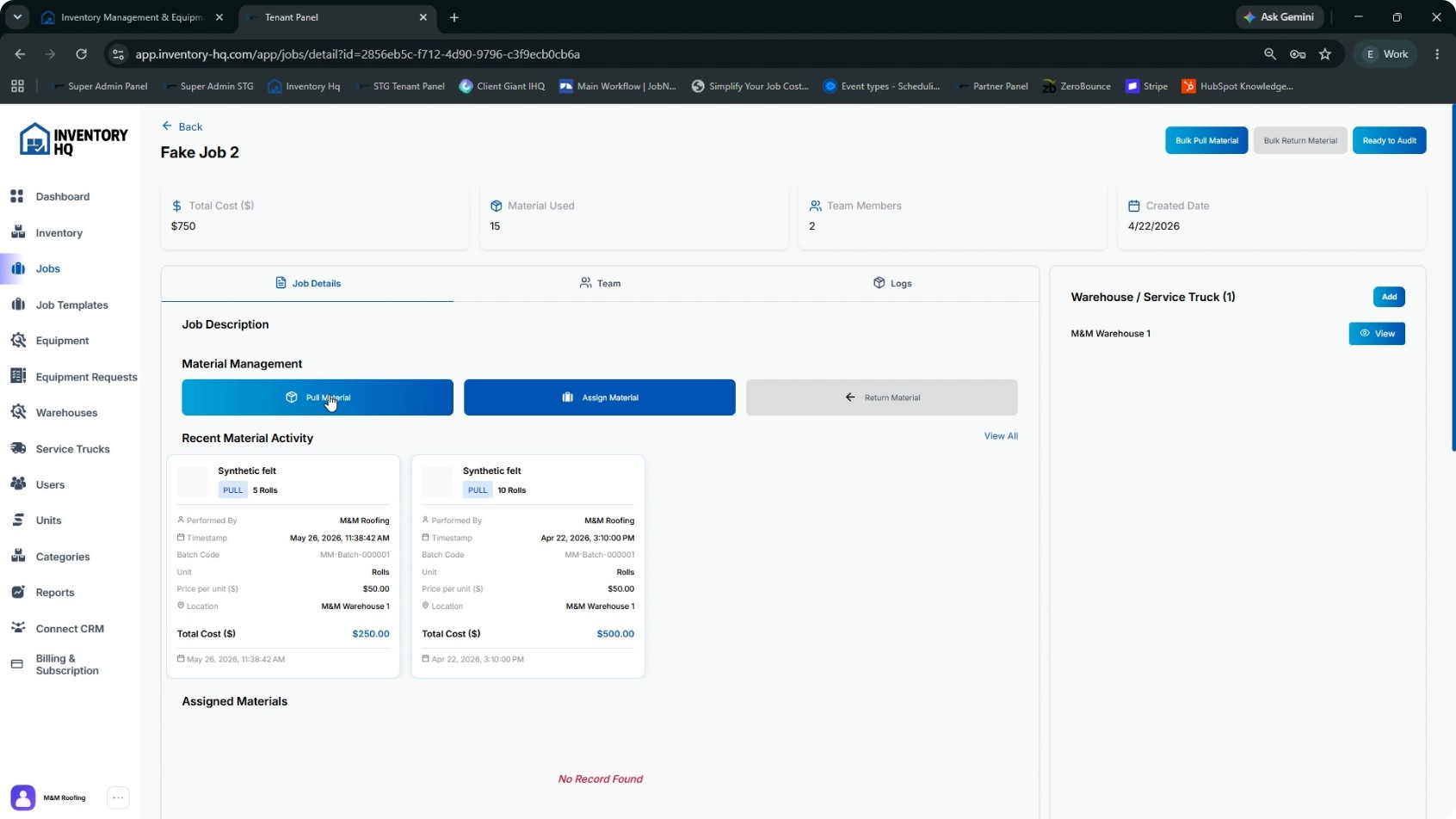 Open a Job and Start Pulling Material screenshot 2