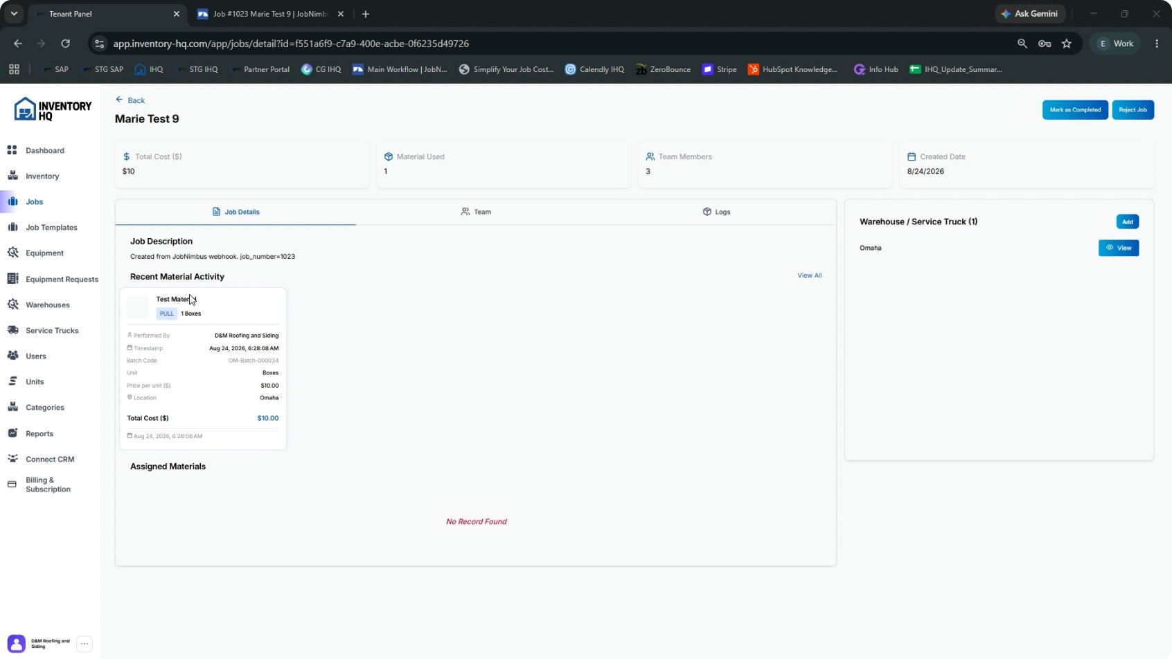 Mark the Job Ready to Audit and Completed screenshot 4