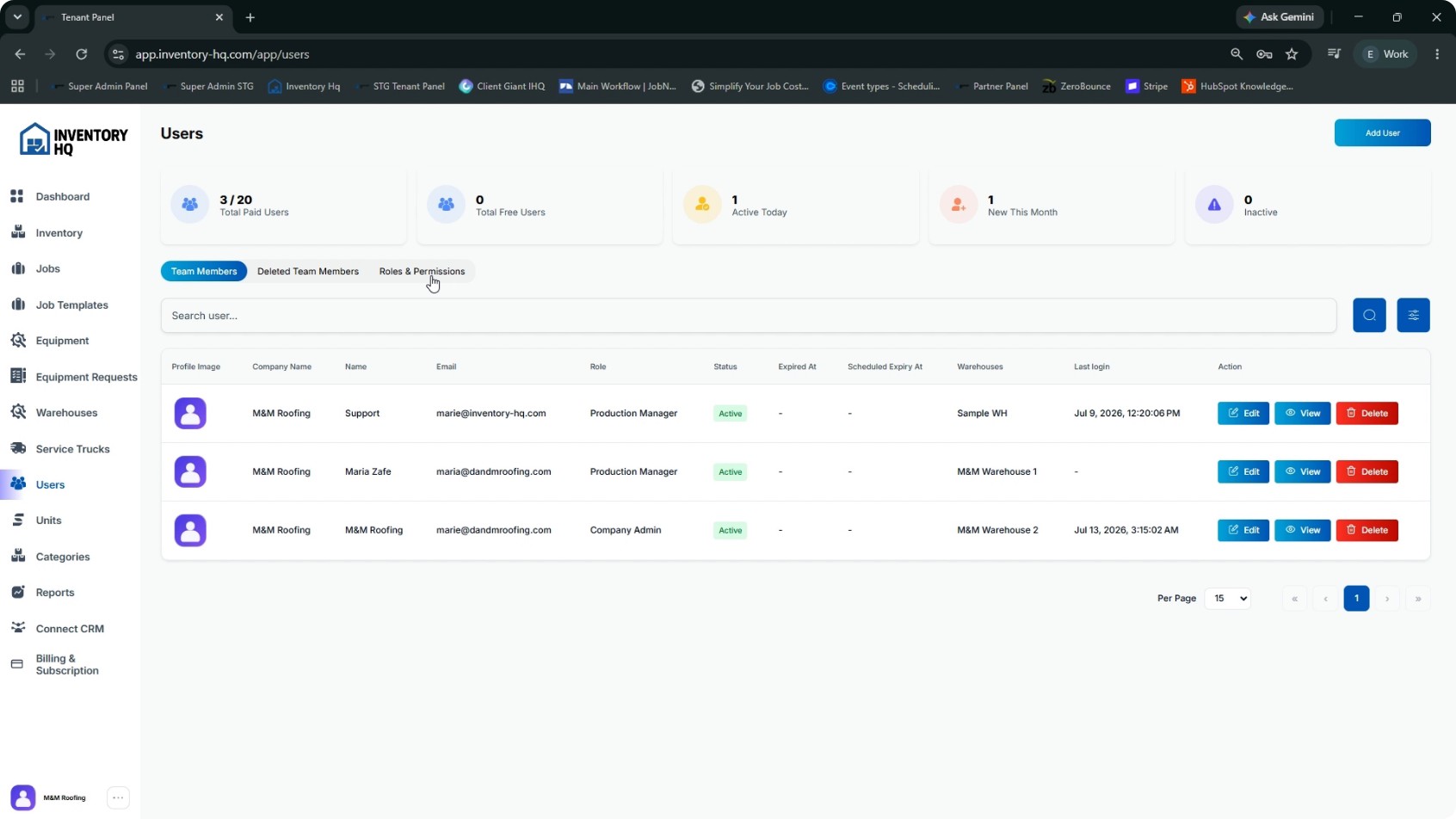 Manage Users, Roles, and Access screenshot 1