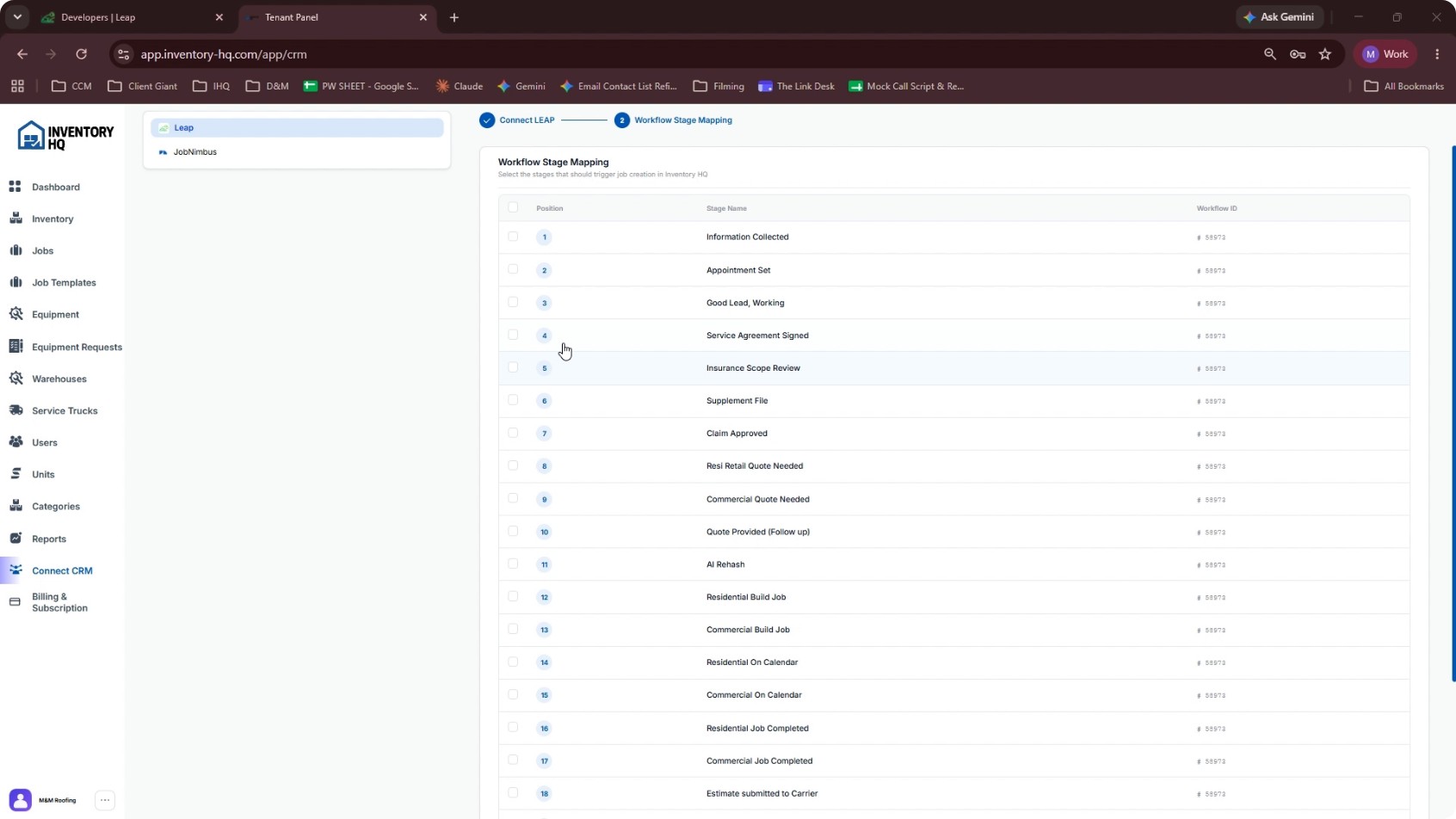 Configure Workflow Stage Mapping screenshot 1