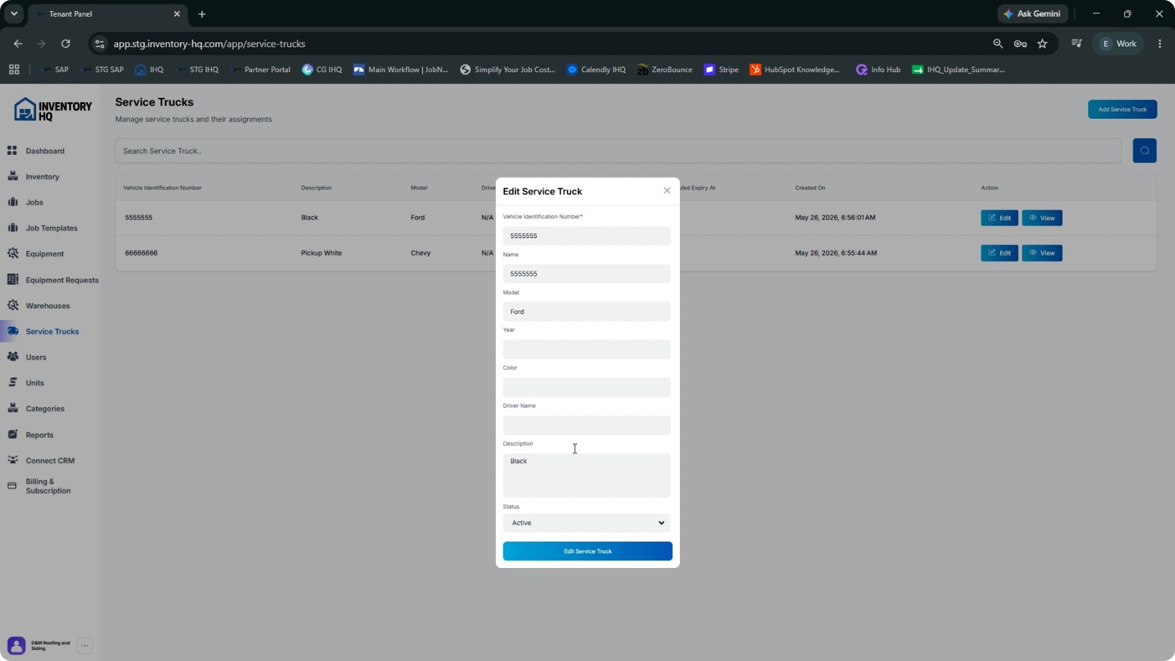View and Edit Service Truck Details screenshot 2