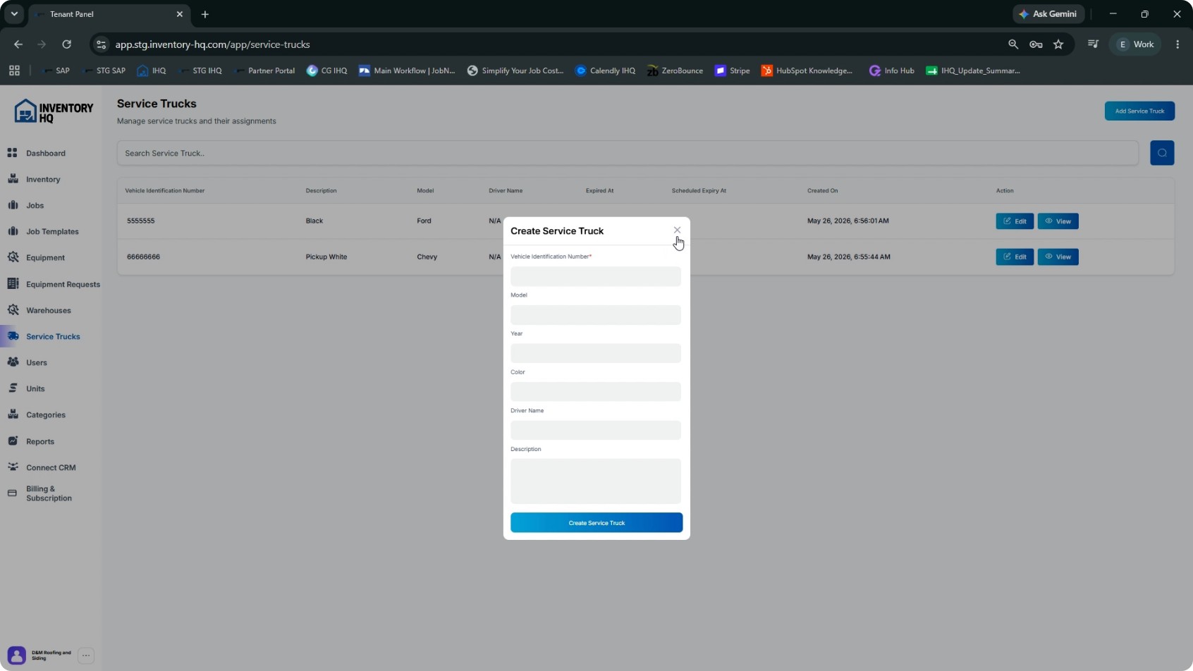 Add a New Service Truck screenshot 2