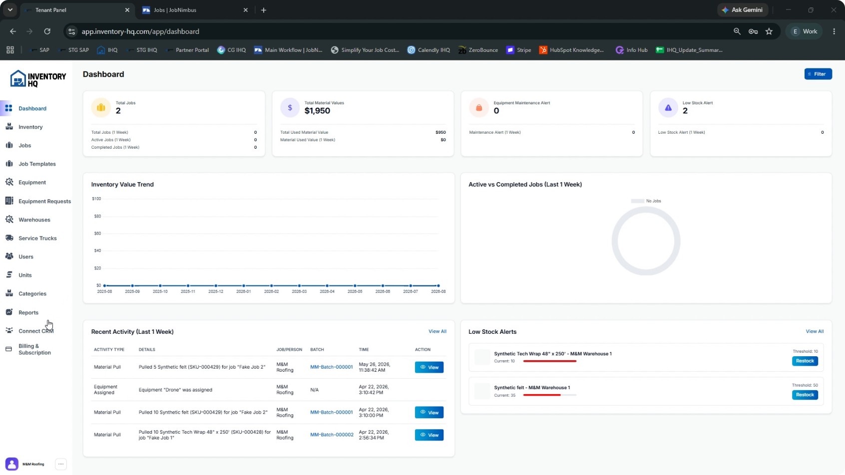 Open the CRM Connection in InventoryHQ screenshot 1