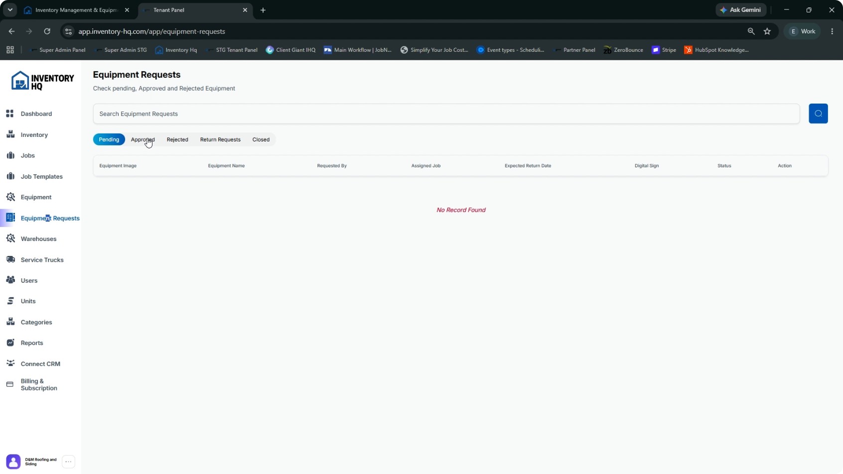 Process and Track Equipment Requests screenshot 2