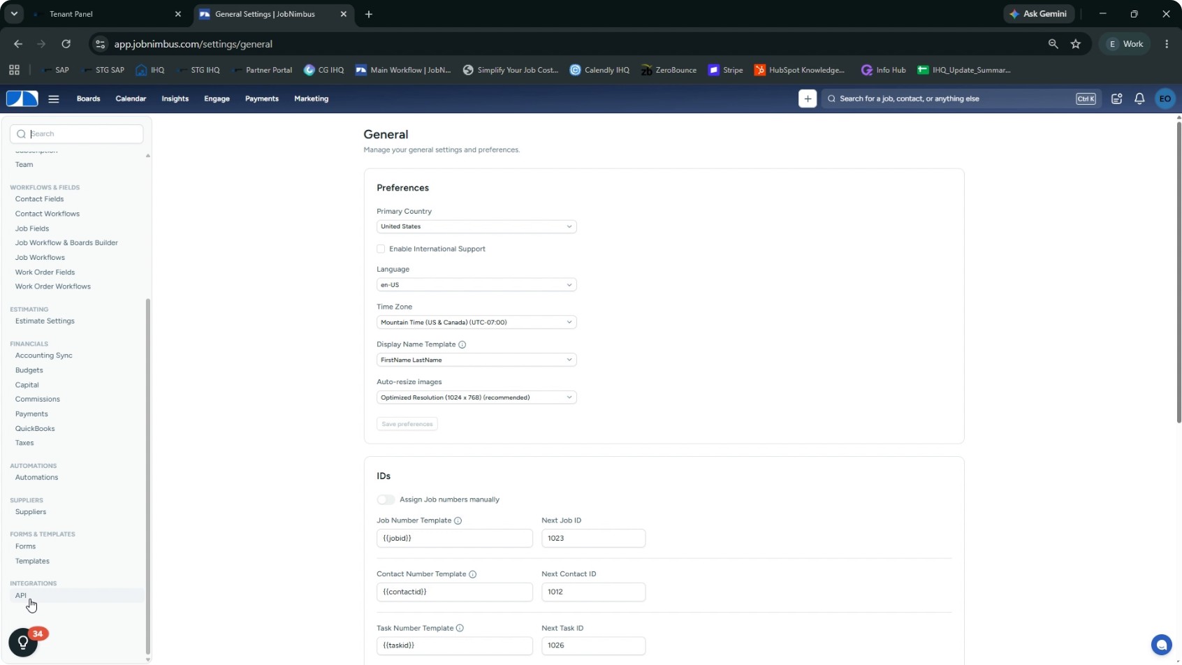 Create an API Key in JobNimbus screenshot 1