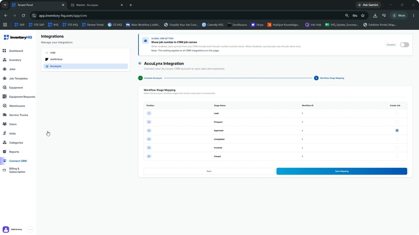 Connect AccuLynx to InventoryHQ Using the API Key screenshot 3
