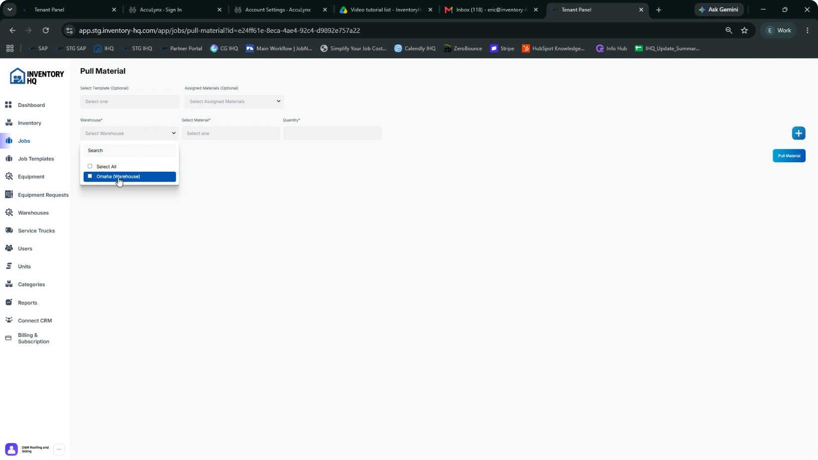 Pull Material (Actual Usage) screenshot 2