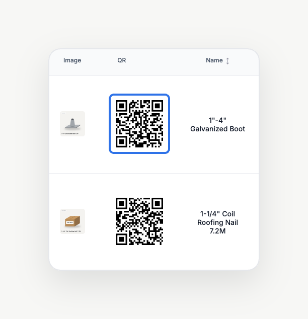 Printable InventoryHQ QR labels for identifying inventory items on bins and shelves