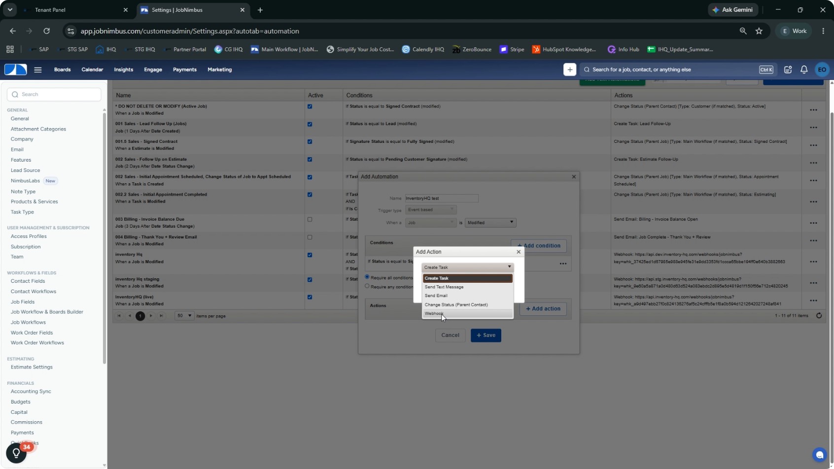 Add the Webhook Action screenshot 2