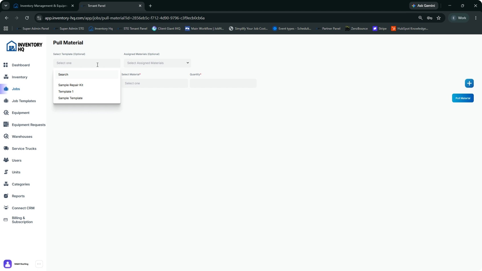 Open a Job and Start Pulling Material screenshot 3