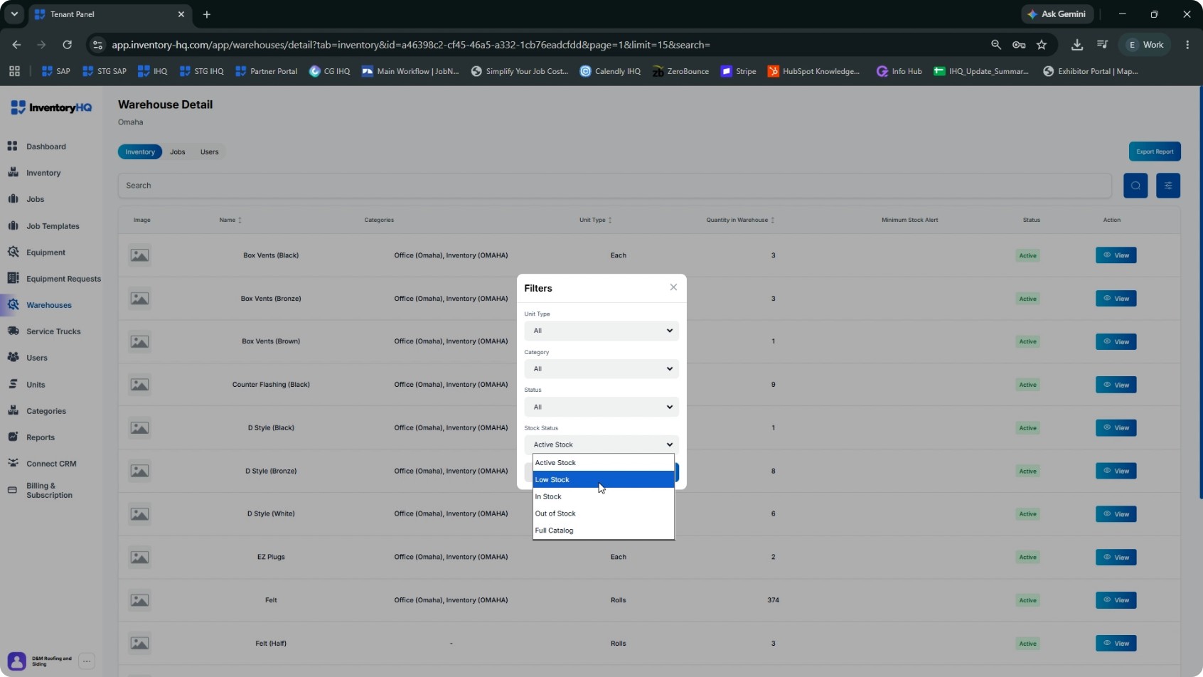 Understand Stock Status Filter Options screenshot 1