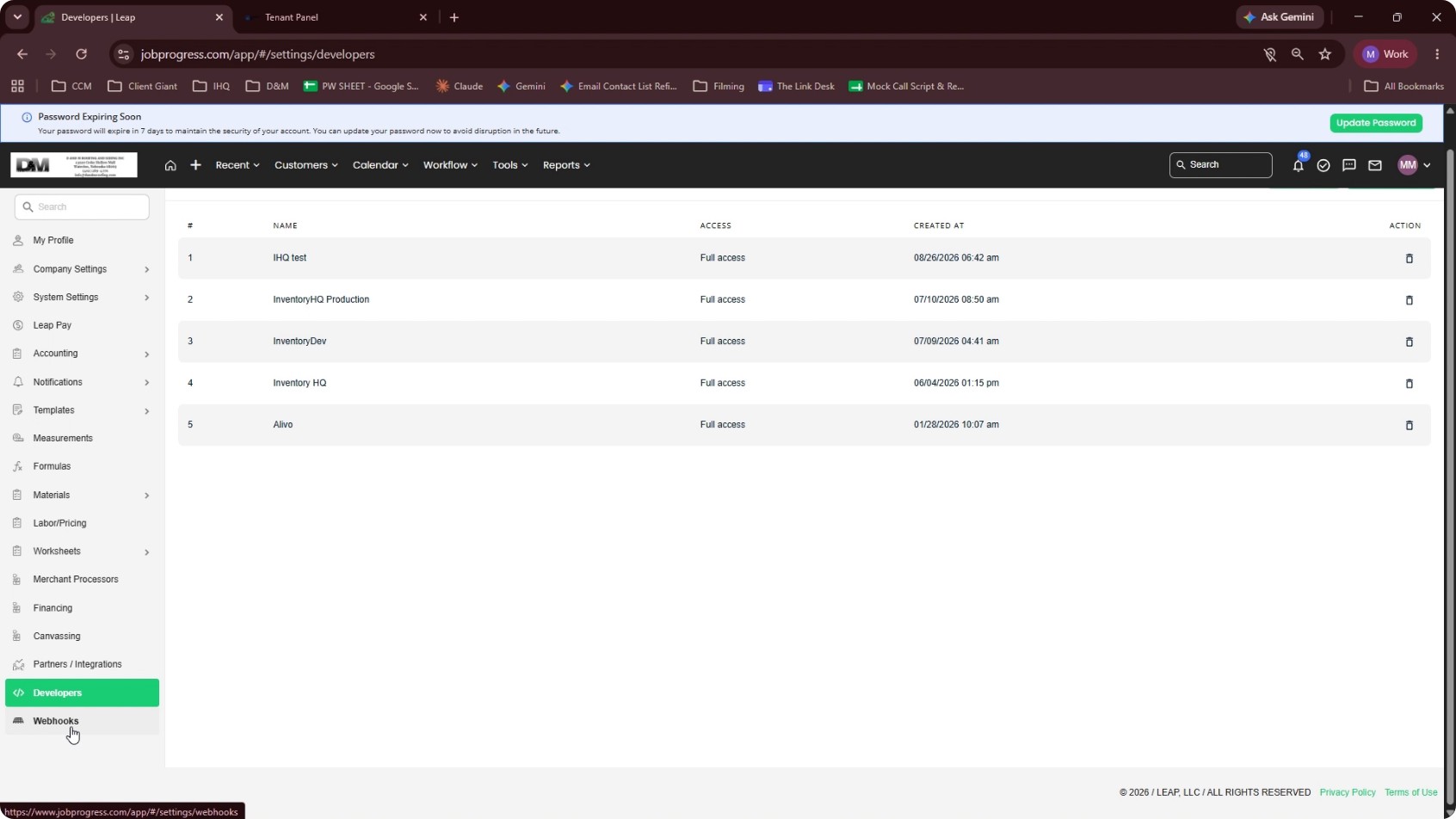 Create a Webhook in Leap screenshot 2